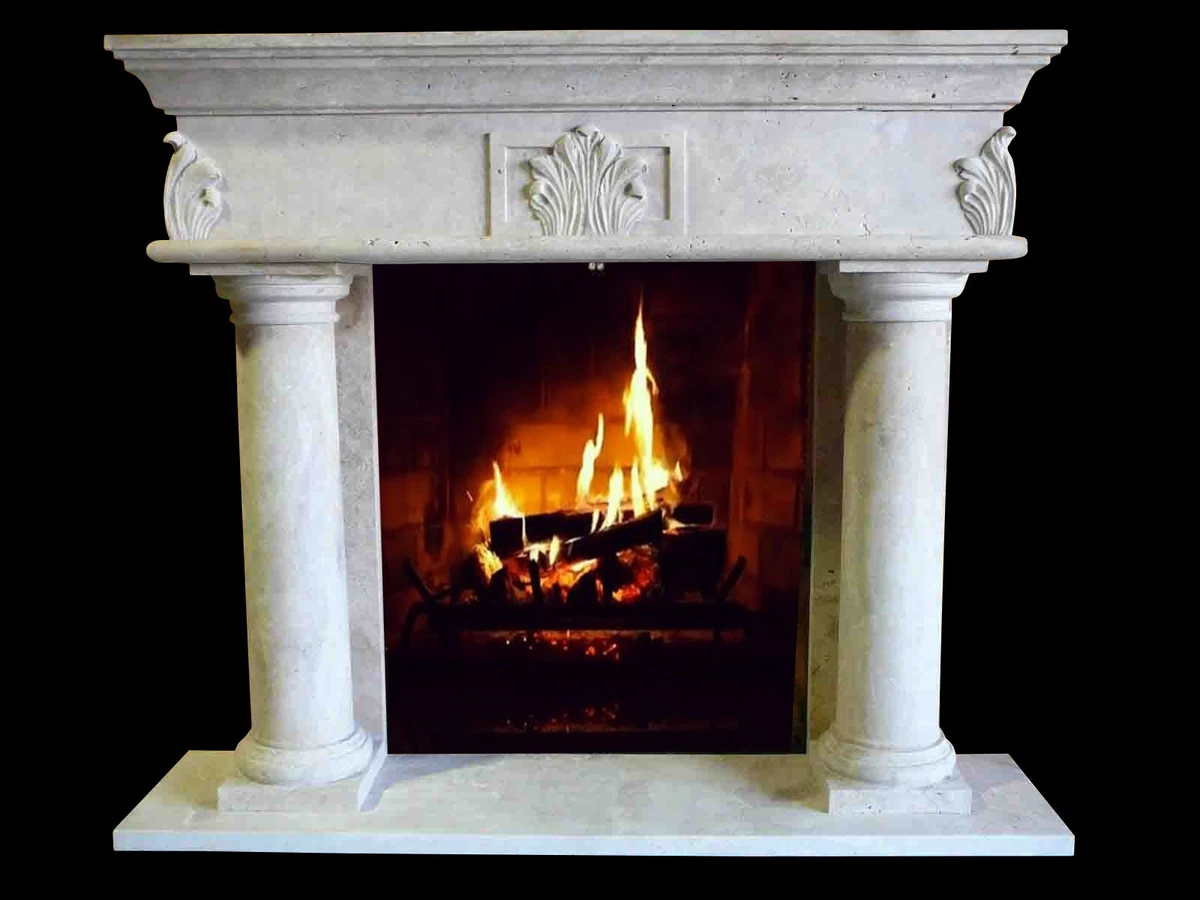 Fireplace Mantle Surround, Real Stone - Stone Mantel Surround -MASSIVE  SIZE! | eBay