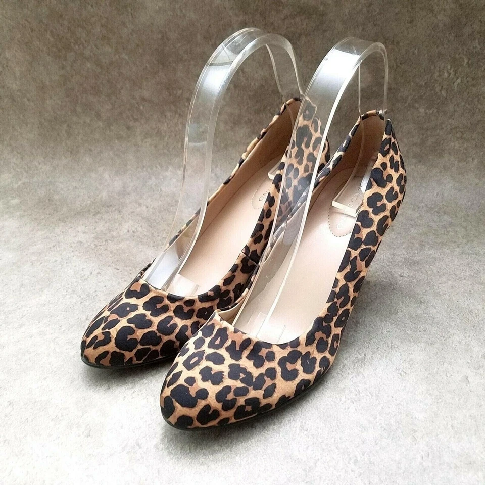 Zapatos de tacón Bandolino para mujer talla 7 M marrón sin cordones con estampado de guepardo de 3" Foto 3 de 4