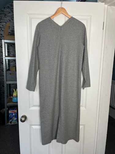 New MASSIMO DUTTI Grey WOOL BLEND Midi Dress SIZE XL UK 8 RRP €89.95 - Picture 7 of 8