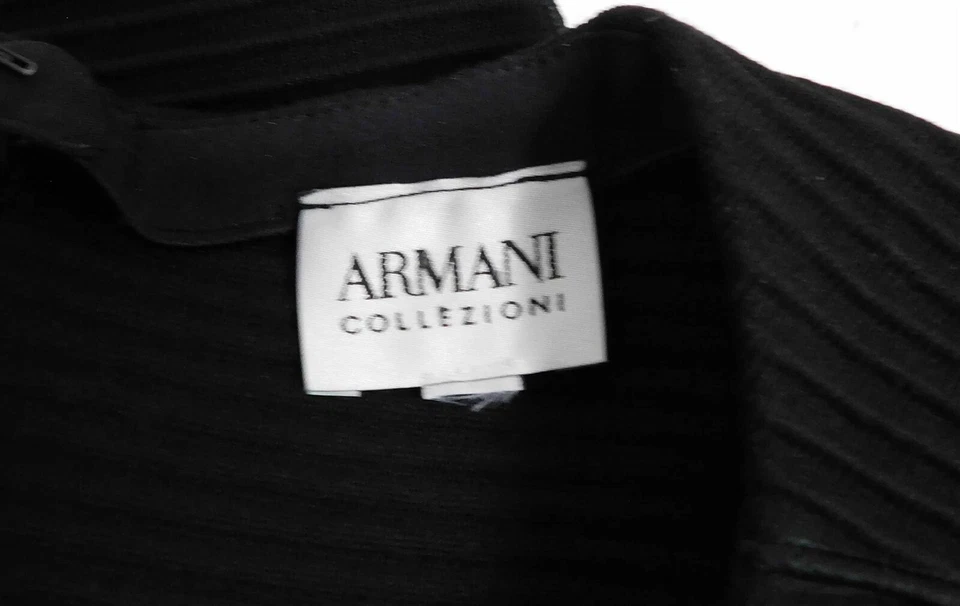 Armani Collezioni Italy Black Ribbed Stretchy Bodycom Dress sz 8 - Image 4 of 4