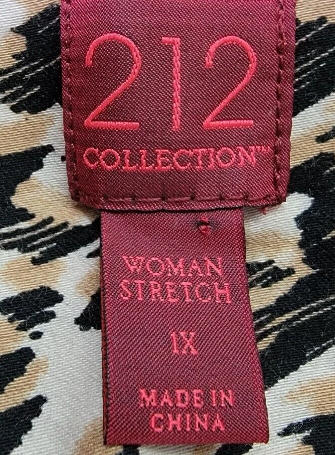 Blusa Camisa Top Colección 212 Mujer Talla 1X Marrón Negro Blanco Foto 2 de 4