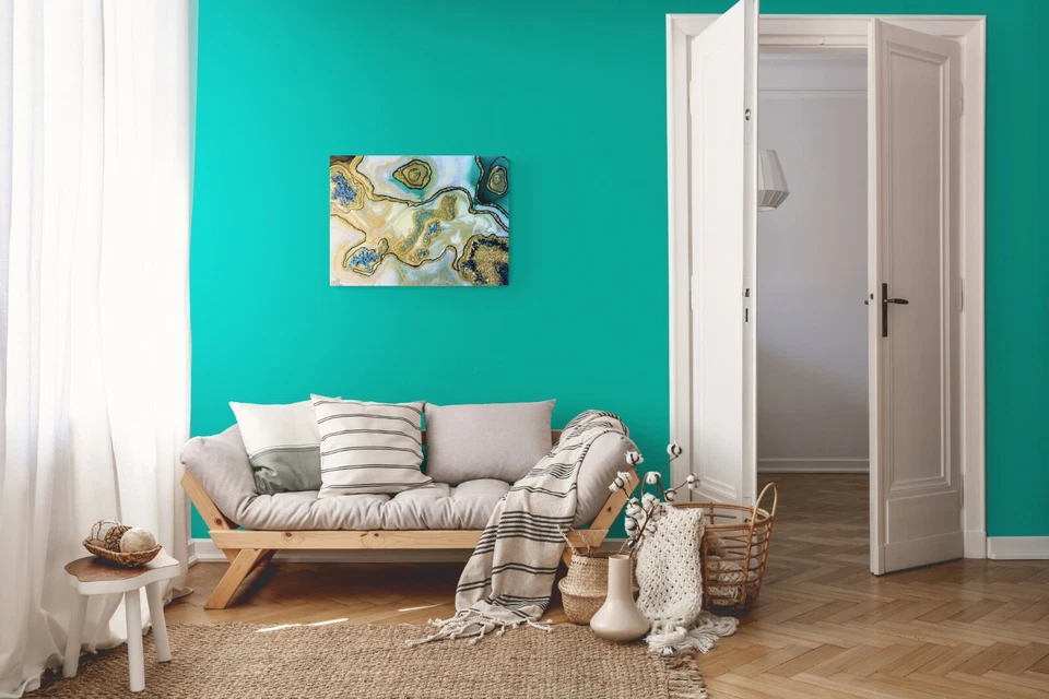 Pintura de geoda de resina hecha a mano original 28x20ınc, obra de arte de pared de resina abstracta, regalo Foto 2 de 4