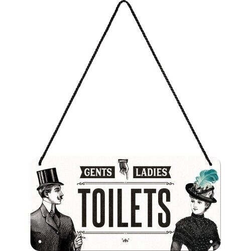 Nostalgic Art Metal 10x20cm Wall Hanging Sign Toilet Home/Office/Cafe Decor - Picture 1 of 5