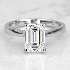 3.00 Carat Radiant Cut Genuine Lab Grown Diamond Ring in Gold CERTIFIED