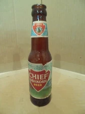 CHIEF OSHKOSH 7OZ. BEER BOTTLE~OSHKOSH BRG.,OSHKOSH,WIS #53