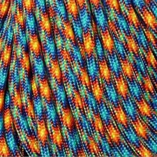 550 Paracord Fire & Ice 100 FT. USA made & seller-same day shipping