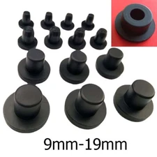 Black Round Silicone Rubber Seal Hole Plugs Blanking End Caps Seal Bung 9mm-19mm