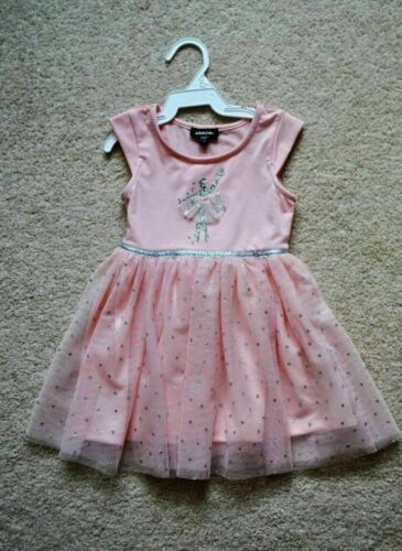 Zunie Girls' Pink Ballerina Short Sleeves Dress - Size 2T