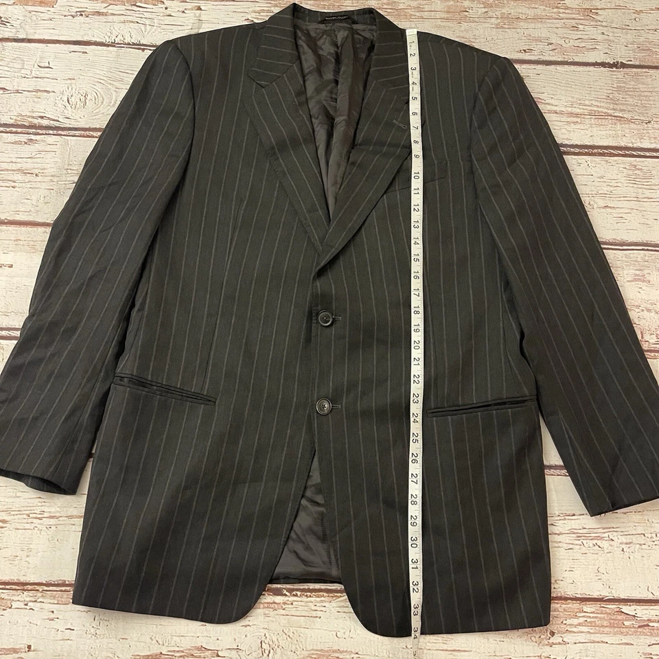 Armani Collezioni Sport Coat 44L Flannel Wool Charcoal Dark Gray 2-Button Italy - Image 4 of 4