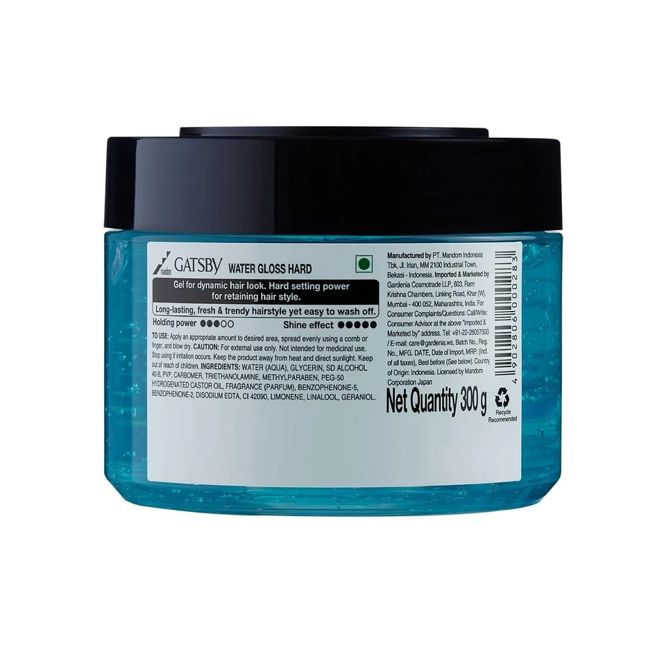 Gatsby Water Gloss - Hard, 300gm each Pack of 2 | Wet Look Hair Gel, Shine Effec - Image 4 of 4