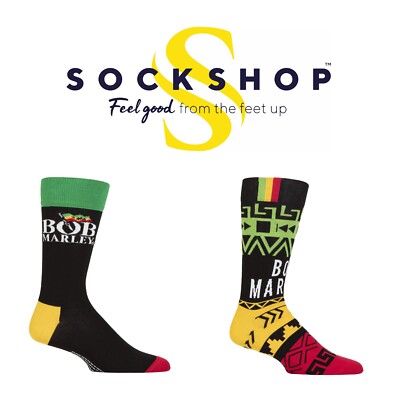 Bob Marley Socken Baumwolle Geschenk Reggae Fans SOCKSHOP Musik Sammlung - 1 Paar Pack
