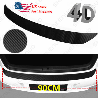 Carbon Fiber Car Rear Trunk Guard Trims Bumper Sticker For Tesla Model 3 16-2020