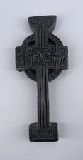 Irish Ireland Celtic Spiral Detail Design Cross Blackwood Black Religious Gift