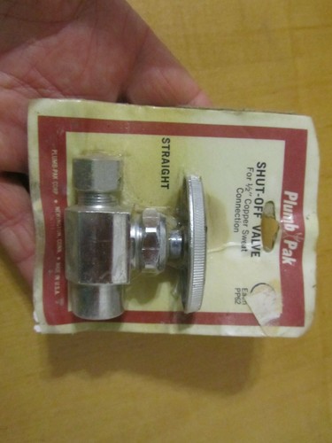 G369 Plumb Pak Straight Shut Off Valve 3/8” Compression,½” Copper Sweat Connecti