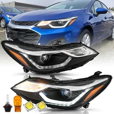 For 2016-2019 Chevy Cruze w/ LED DRL Projector Headlights Left+Right w/Bulbs