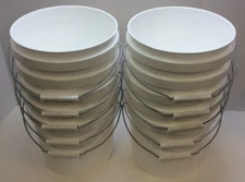 Letica 65 MIL 2 Gallon Food Grade Bucket With No Lid, White (10PK)