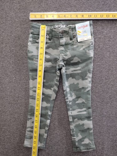 Cat & Jack Ultimate Stretch Girl's Size 4 Mid-Rise Camo Tapered Skinny Jeans - Picture 4 of 8