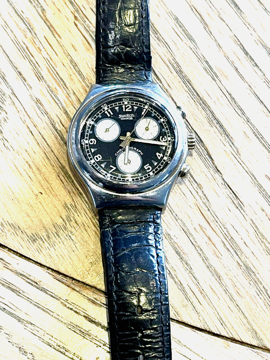 SWATCH WATCH YCS101 VERNISSAGE IRONY CHRONOGRAPH 1996 ORIGINAL