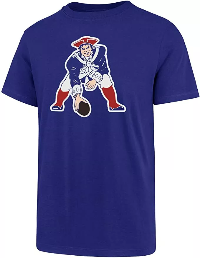 New England Patriots NFL Blue Nostalgic Throwback T Shirt MENS
