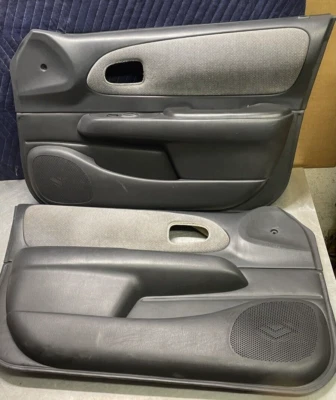1997 Geo Prizm Front Driver & Passenger Interior Door Trim Panels OEM - Image 1 of 4