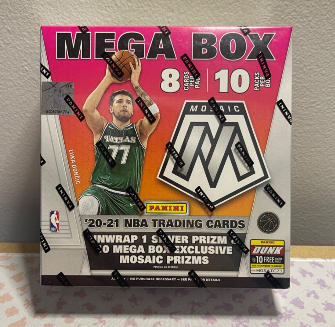 Panini 2020-21 Mosaic Bascketball Trading Cards Mega Box (80