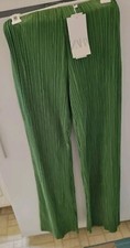 ZARA green long pants elastic waist size S women New With Tags