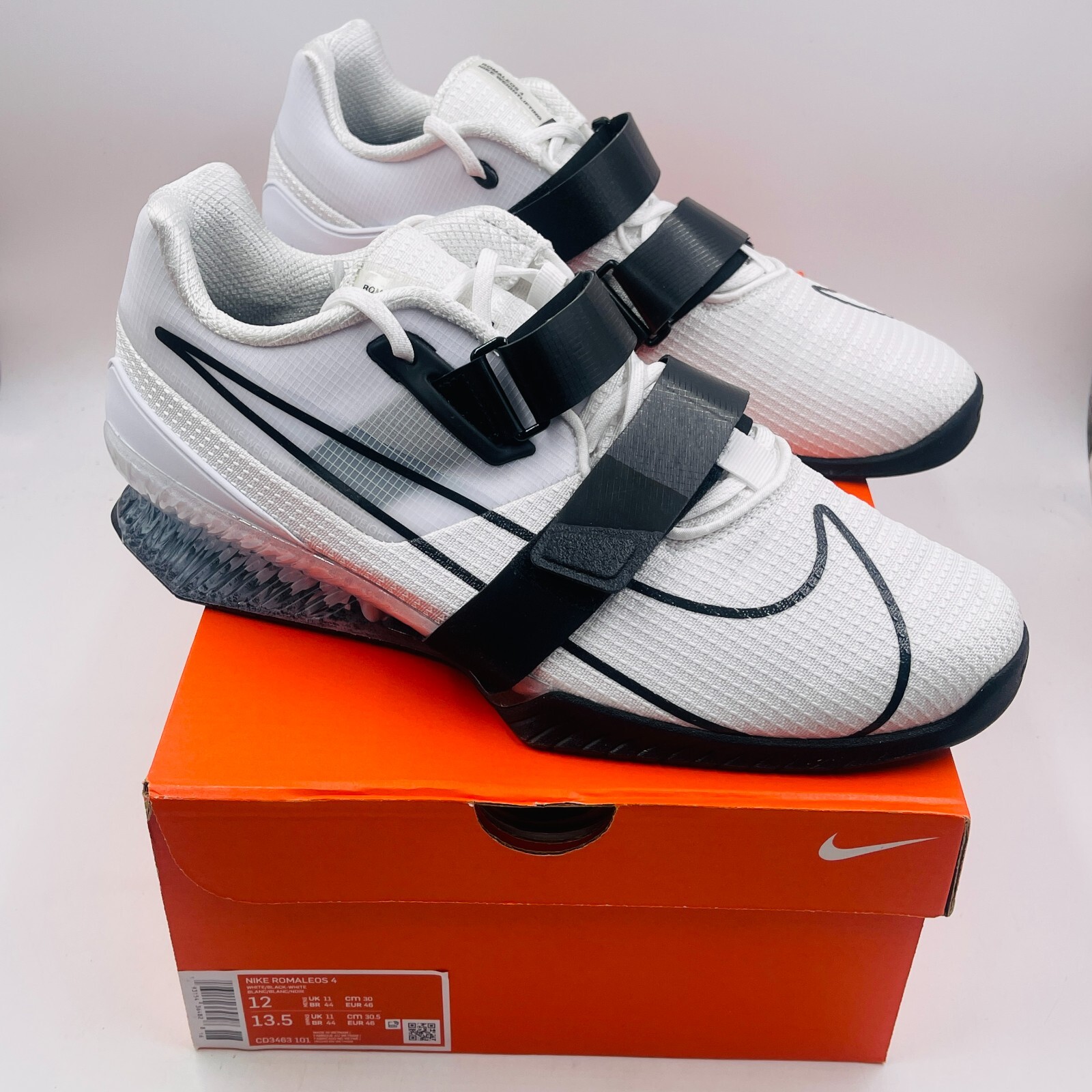 Nike Romaleos 4 White Black Weightlifting Shoes CD3463-101, Men\u0026#039;s Size  12 | eBay