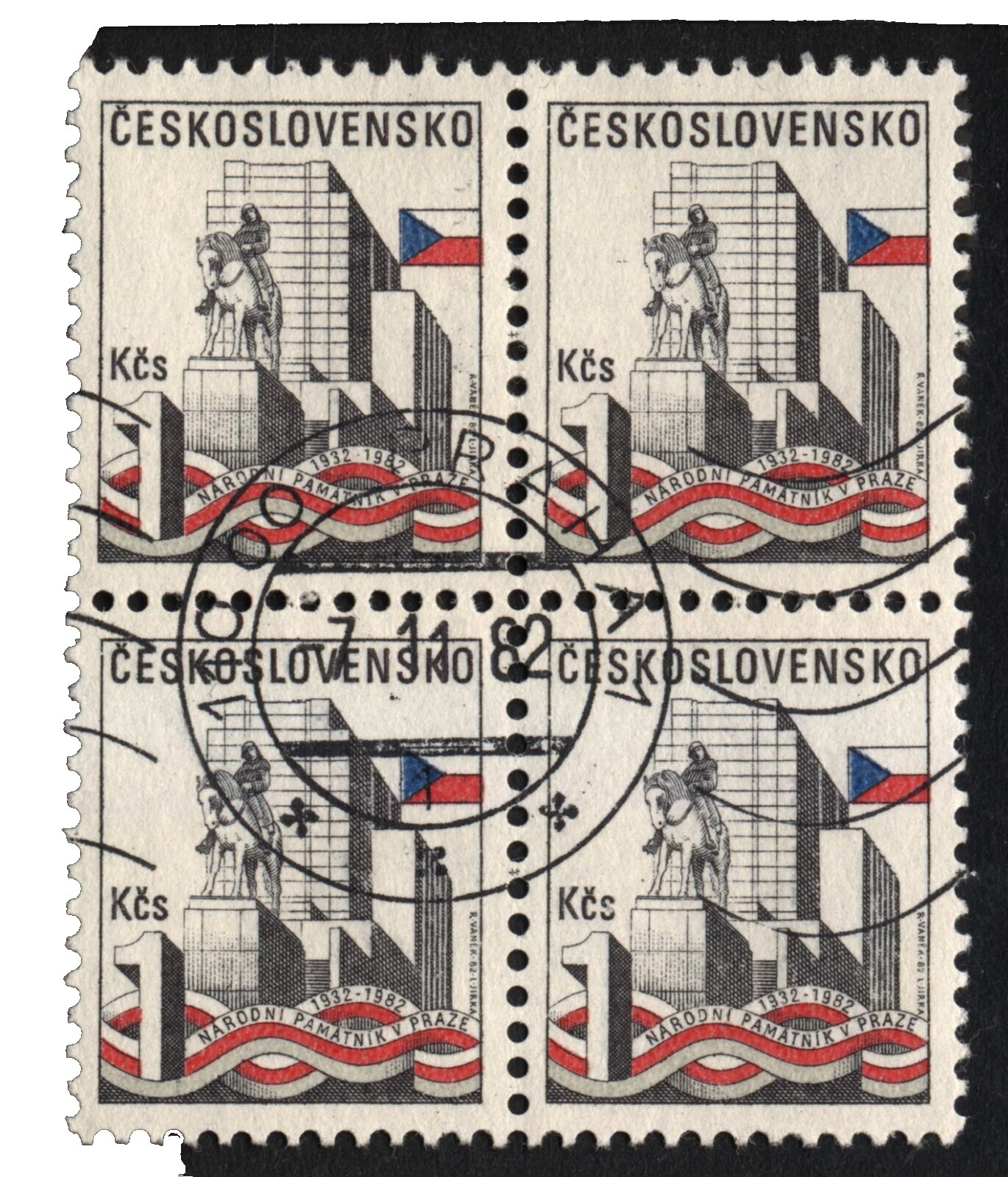 Eventos históricos Bloques checa y sello checoslovaca