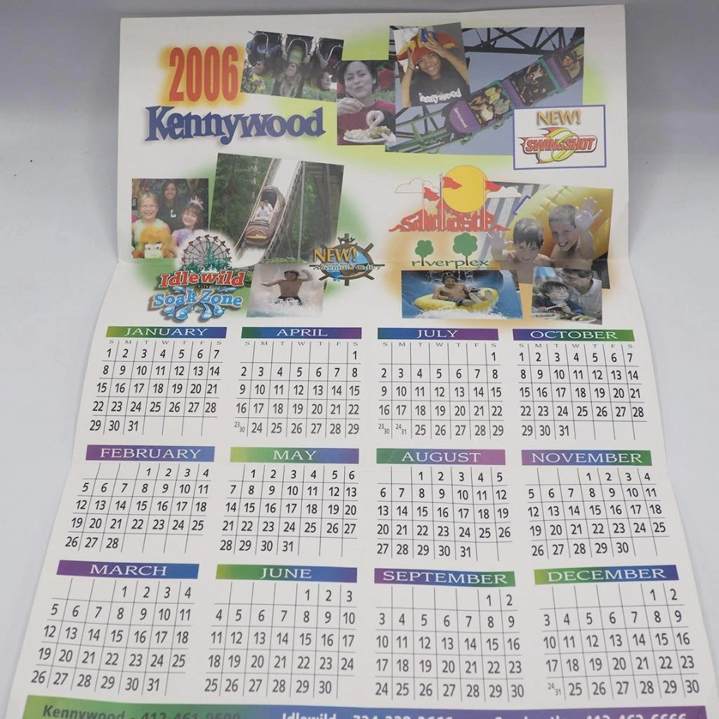 Kennywood Amusement Park Calendar 2006 Rollercoaster Pittsburgh  Pennsylvania | eBay