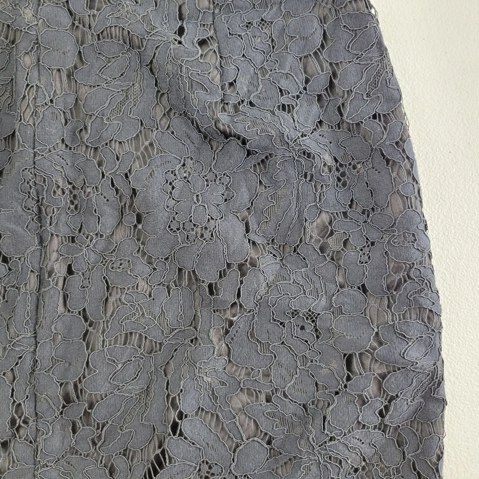 Mini saia de renda Banana Republic floral crochê zíper traseiro pequeno sólido 2 feminina - Imagem 4 de 4