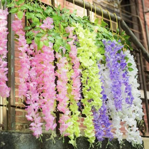 Guirnalda de vid de glicinia artificial 24 un. planta de flores falsas jardín decoración de bodas - Imagen 6 de 38