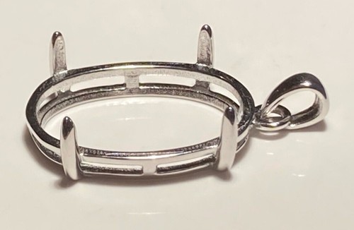 Pendant Blanks Solid Sterling Silver - For Cab & Faceted Stones 8x6mm to 30x20mm - Picture 33 of 40