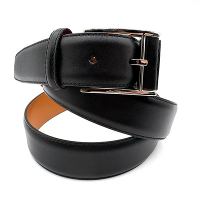 Magnanni Men's Leather Belt 44 Black Preppy Golf Dad Spain Made
