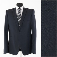 Mens RETURN Size UK 38R Dark Grey Charcoal Wool Sport Coat Blazer Jacket