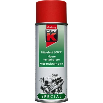 AUTO-K Bombe de peinture haute température moteur voiture Auto K 400ml rouge