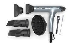 NEW Olivia Garden Super HP Professional Hair Dryer-1875 Watts-Ionic-Silver Blue