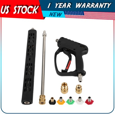 #ad Pressure Washer Gun W Extension Wands Swivel Quick Connect M22 14mm 3 8quot; 4500psi $43.69