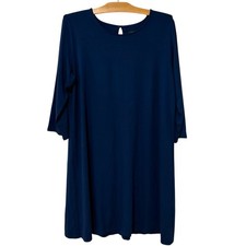 J. Jill | Dress Navy Knee Length Wearever 3/4 Sleeves- Size Large