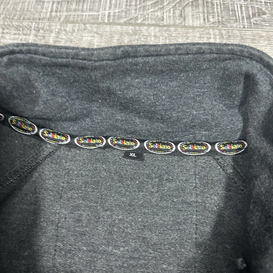 Pullover Solbiato Sport Cuarto Cremallera XL Gris Negro Rayas Ropa Técnica Hip Hop Foto 4 de 4