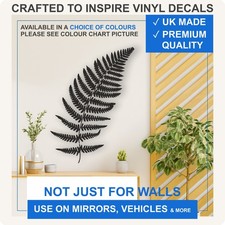 Botanical Fern Frond Wall Decal Sticker Vinyl Home Decor Nature Theme Forest