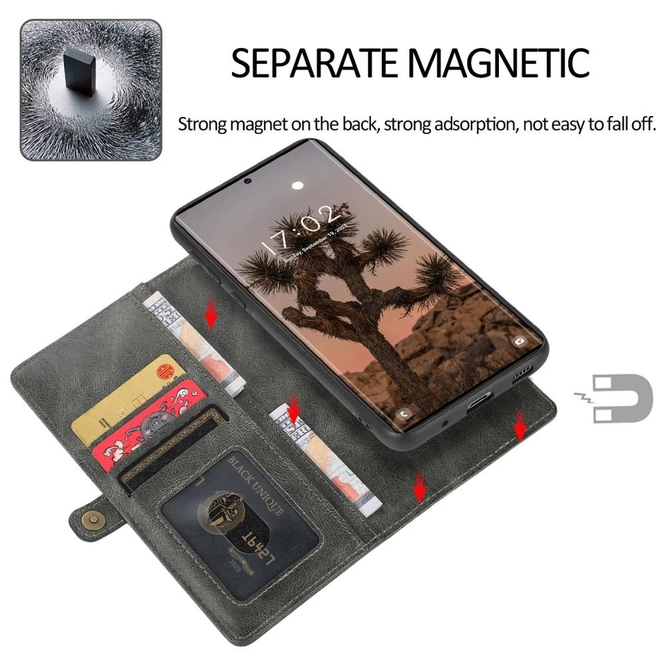 Magnetic Leather Wallet Phone Case For Samsung S25 S24 S22 S23 S21 Ultra Note 20 - Image 3 of 4