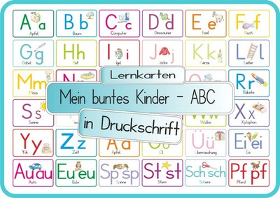 Mein buntes Kinder-ABC Druckschrift mit Umlauten, Doppellauten und Sp, St,...