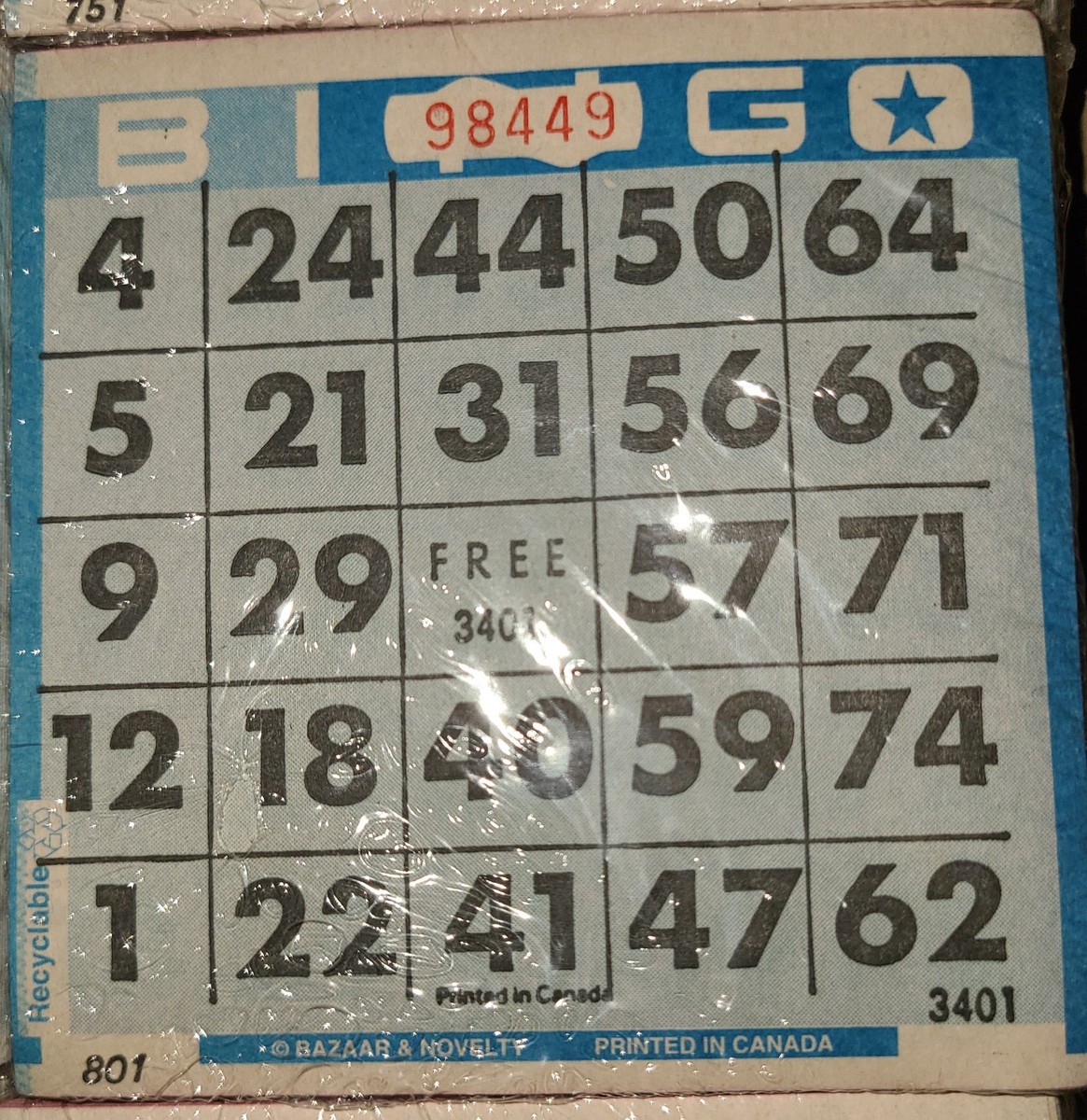 Bingo Card Blue Orange Green Yellow Sheet New Chips Bingo King VTG