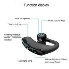 Bluetooth 5.0 Earpiece Wireless Headset Noise Cancelling Driving Trucker Earbuds