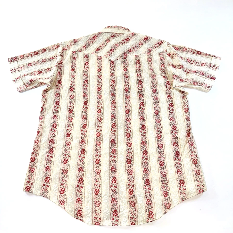 Camisa occidental manga corta estampado floral perla H Bar C de colección para hombre talla XL Foto 2 de 4