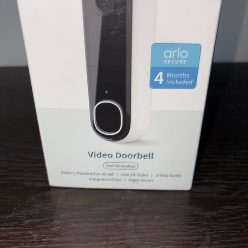Sonnette vidéo Arlo 2K (2ème génération) alimentée par batterie ou filaire AVD4001-1SCNAS - Photo 2/8