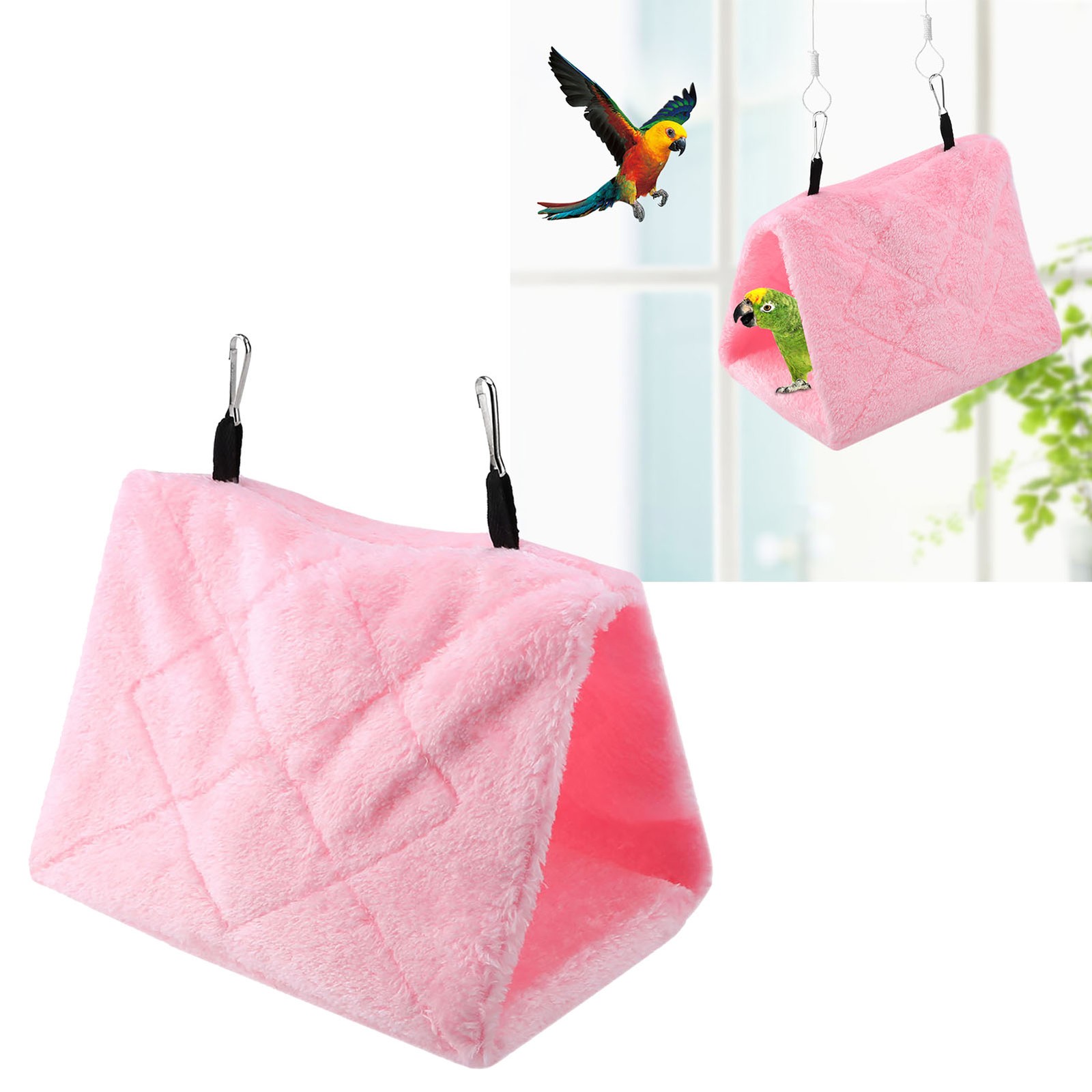 Soft Plush Bird Hammock Cozy Warm Bed For Pet Birds