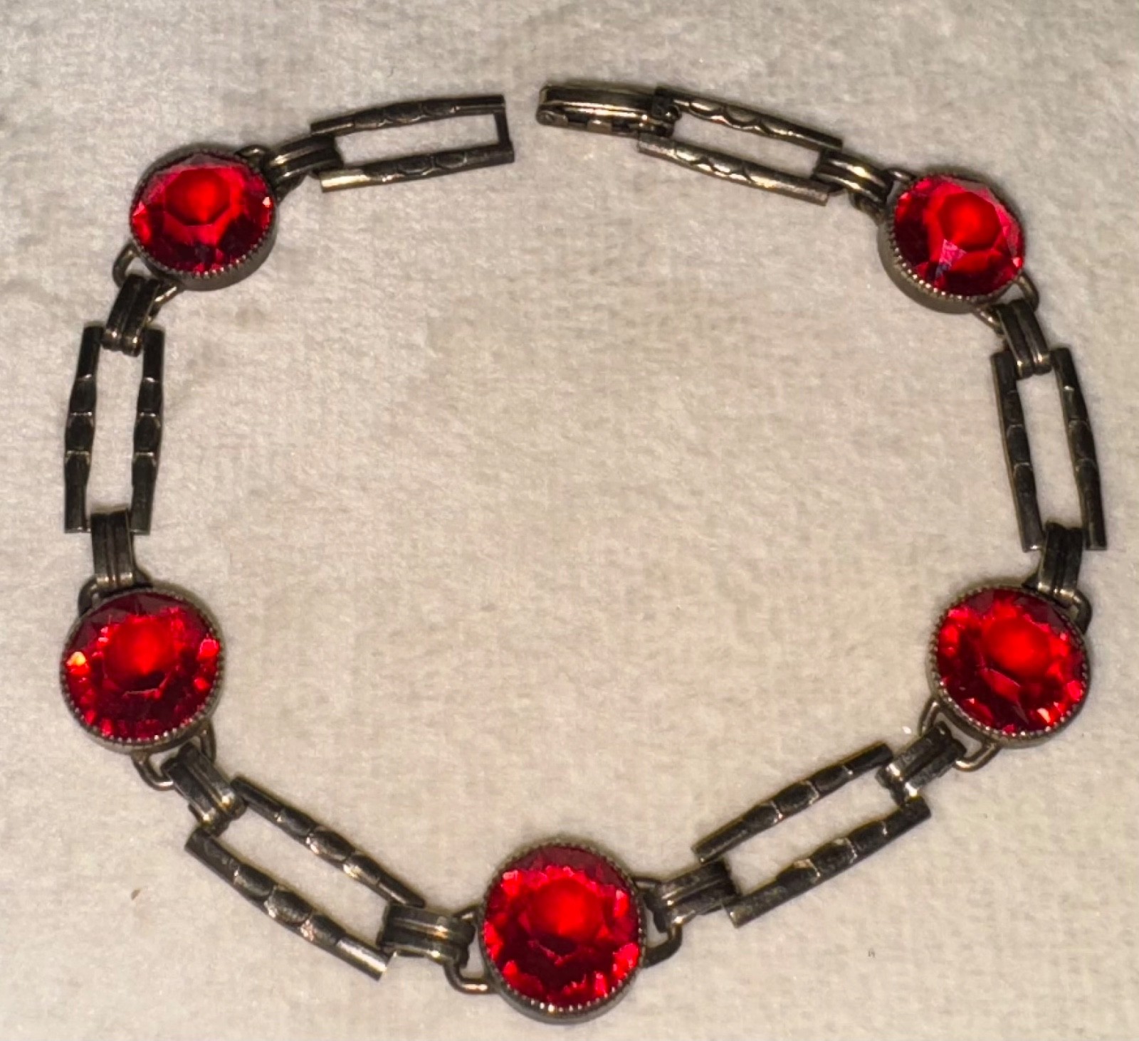 Reverse Rivoli Cut Bezel Set Ruby Red Rhinestone … - image 13