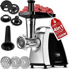 Clatronic® Fleischwolf 1000W Mit Aufsatz für Plätzchen & Spritzgebäck | 3 Metall