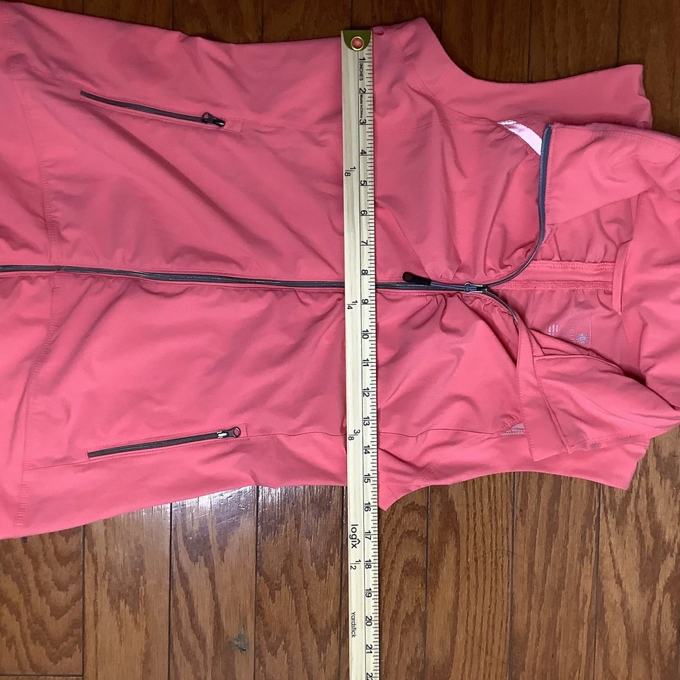 Chaleco para mujer Tangerine pequeño coral claro capucha oculta cremallera completa ropa deportiva nuevo con etiquetas Foto 3 de 4